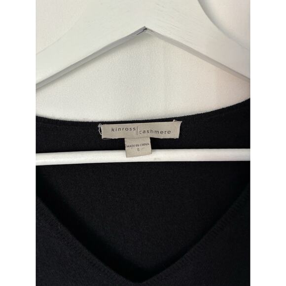 Kinross Cashmere Sweater Vneck Black Soft Womens Small - Picture 3 of 10
